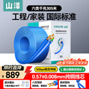 山泽六类千兆工程网线【0.57±0.008mm纯铜芯】CAT6类非屏蔽双绞线 家装网络POE监控布线305米 SZ-6305