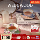 Wedgwood花间舞蝶骨瓷杯碟家用咖啡杯碟精致奢华英式下午茶杯碟 花间舞蝶绿色&蓝色2杯2碟