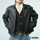 NEIGBORL【玩世不恭马皮】钊叔制潮流翻领真皮双拉链男士马皮皮衣机车夹克 黑色 M