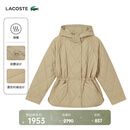 LACOSTE法国鳄鱼女装25秋冬新款菱形绗缝连帽棉服外套|BF2493 02S/奶咖色 M 38