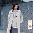 edition风衣外套女秋季新款衬衫领长款休闲风衣外套EBE3TRC008 K01矿灰色 XS