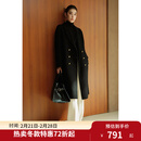 独束大码女装【琥珀大衣】全羊毛呢大衣2024年冬新款质感优雅新复古 静谧黑 L (尺码：2)