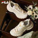 FILA 斐乐蘑菇鞋女鞋复古老爹鞋2026夏季新款鞋子舒适轻便运动休闲鞋 豆腐白/白棉花糖-TM 38