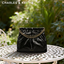 CHARLES&KEITH子母链条大容量流浪包托特包单肩斜挎包女包礼物CK2-40671449 【L号】Black黑色 L