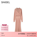 SNIDEL2026春夏新品甜美雪纺拼接露肩交叉针织连衣裙SWNO261316 粉色 均码 (F)