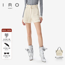 IRO NIGHT 小香风短裤高腰直筒含腰带金丝混纺法式轻奢25秋季新款 香槟杏 XXS