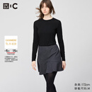 优衣库女装HEATTECH EXTRA WARM混纺圆领T恤/长袖9%羊绒478955 478955/09黑色 M