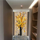 天然大理石透光复合奢石孔雀开屏入户玄关电视别墅挑空背景墙定制 定制花色4