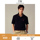 Teenie Weenie Men小熊男装春夏新款短袖男复古老钱风休闲百搭绞花针织毛衫上衣 藏青 L