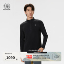 KOLON SPORT/可隆户外抓绒衣 男士保暖POLARTEC半拉链长袖T恤 LHZT5WN127-黑色 BK XL 180/100A