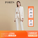 PORTS宝姿商场同款早春新款浅亚麻金两件套西装LD8J003PWQ073 亚麻浅金 M (6)