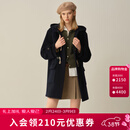 ELAND【经典长期主义】羊毛衣恋毛呢外套女休闲大衣骐骥红2025冬季新款 EEJWF4TE01藏青色(59)Navy S /160