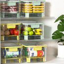 【豪门臻选】手提密封户外大容量小冰箱食物野餐水果密封盒 【拍一发六】米黄色*3+青绿色*3