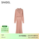SNIDEL2026春夏新品甜美雪纺拼接露肩交叉针织连衣裙SWNO261316 粉色 均码 (F)