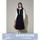 独束微胖大码高腰显瘦针织高弹显瘦冬品质连衣裙 黑（花边） XL （尺码：3）