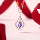 喜钻丨天然坦桑石钻石吊坠女天然真钻宝石彩宝送老婆生日礼物 金重约1.507g（坦桑石约71分+10分钻石）无项链