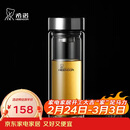 希诺（heenoor）双层玻璃杯男家用商务办公泡茶杯子过滤车载水杯XN-9302 345mL