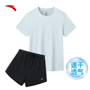 安踏速干套装丨运动套装女夏季新款体测透气短袖T恤跑步短裤