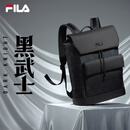 FILA【黑武士】斐乐男士背包2026夏新款时尚休闲双肩包书包翻盖双肩包 正黑色-BK XS