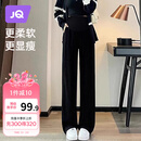 婧麒（JOYNCLEON）孕妇裤冬季外穿阔腿裤女欧棉加绒托腹休闲长裤黑色 L Jyk171683