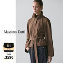 Massimo Dutti春季新品2026女装绒面羊皮革真皮皮衣夹克04714674 棕色 XS (CN 165/84A)