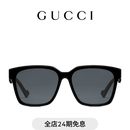 GUCCI古驰贴合设计方形镜框墨镜太阳眼镜 黑色 均码