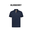BURBERRY巴宝莉新款男士纽扣下格纹短袖polo衫80843991 蓝色 L