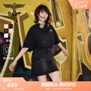 BOY LONDON【满天星】春夏男女同款短袖渐变烫钻印花时尚T恤N01107 黑色 L