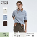 Teenie Weenie小熊女装卫衣春装宽松日常休闲基础圆领长袖内搭上衣 蓝色 S