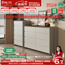 凯萨罗列  KSALOY五斗八斗柜实木柜意式极简卧室客厅轻奢床尾靠墙储物柜高端收纳柜 五斗柜+1.6米八斗柜【卡其灰色】 【FAS级环保+不沾指纹烤漆】