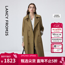 朗姿【25h风衣】朗姿Basic衣橱经典双排扣风衣外套高智通勤秋季新款女 棕色 S