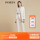 PORTS宝姿商场同款早春新款浅亚麻金两件套西装LD8J003PWQ073 亚麻浅金 M (6)