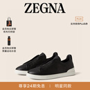 Zegna【明星同款】杰尼亚男鞋Triple Stitch™SECONDSKIN奢华休闲鞋 黑色 42.5 (8.5)