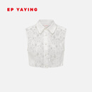 EP雅莹饰品 白色叠穿装饰假领打底内搭 商场同款ZN02A 蕾丝衬衫领 5/XL