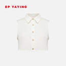 EP雅莹饰品 叠穿装饰纯色假领打底内搭上衣 2026新品N04A 镂空衬衫领 M