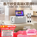 威斯汀家庭k歌一体机ktv音响 350-128G 便携桌面蓝牙音箱 高音质客厅家用