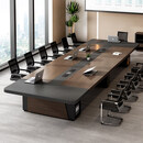 格之木大型商务会议桌简约现代会议室培训桌轻奢办公室家具桌椅组合洽谈 4.0米会议桌+14把椅子+升级滑盖插座