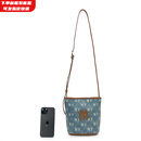 MLB官方 包包女士水桶包新款托特包通勤单肩包斜挎包生日礼物 纽约洋基队/浅蓝色 F