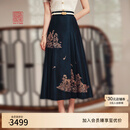 EP雅莹高端系列 三醋酸哑光质感 刺绣马面裙 商场同款3420A 藏青 XL