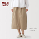 MUJI 女式 水洗 棉 轻便裙长半身裙女裙子26年春季女装 BE20VA6S 米色 M （160/66A）