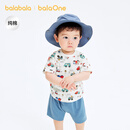 巴拉巴拉【balaOne】巴拉巴拉童装宝宝短袖t恤2026新款夏装萌 绿红色调00346 100