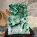 琬珺天然翡翠摆件三阳开泰吉祥如意喜气洋洋三羊开泰好运财运前程似锦 收藏品 重量631.15g 阳绿辣色配国检证书 底座 礼盒