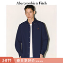 Abercrombie & Fitch【李现同款】小麋鹿图案美式牛津长袖衬衫25秋冬男装125-5224 海军蓝 M (180/100A)