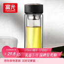 富光 男女士双层玻璃杯 水杯 支持团购定制 304杯子泡茶杯400ML黑