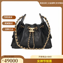 香奈儿25bag系列26c 26年春夏新款mini女士手提单肩包皮穿链金色双C 黑色 22*12*20cm