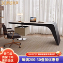 源域宣居 SOCEMAJU书桌办公室专用极简办公桌老板桌领导轻奢高级感实木写字台设计款 兰特办公桌【烟熏木】+书椅 160x70x75cm