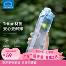 乐扣乐扣（LOCK&LOCK）人鱼线塑料运动水杯夏天便携水壶带刻度提手男女水杯子700ML蓝色