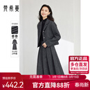 梵希蔓毛呢西装套装女秋冬季新款高级感轻奢羊毛套装 深花灰色  XL