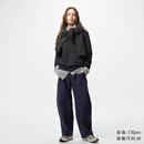 优衣库常规款女装针织廓形长裤/弯刀镰刀裤子483722 482287 483722/69藏青色 M