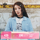 adidas宋雨琦同款经典复古针织开衫女秋冬阿迪达斯官方三叶草   粉蓝   M